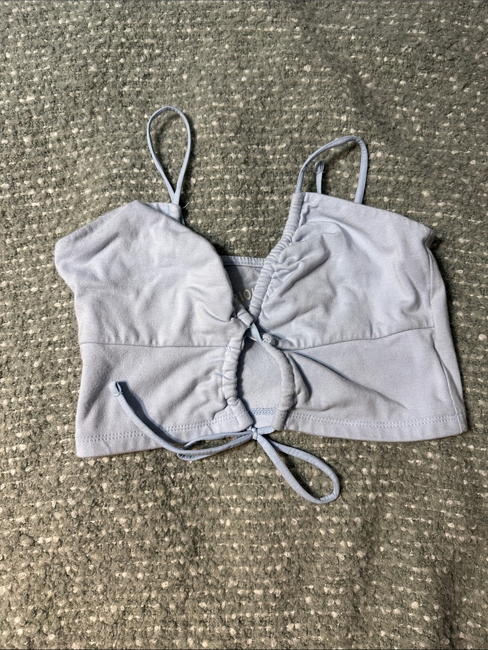 Aeropostale Light Blue Ruched Drawstring Bralette